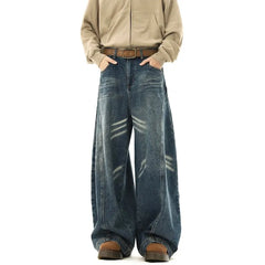 Mid Rise Washed Wide Leg Jeans