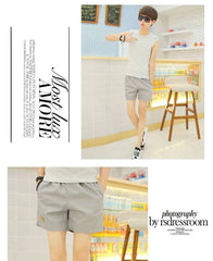 Drawstring Waist Plain Shorts