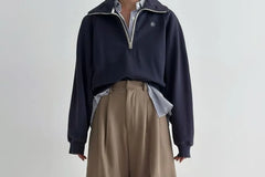 Unisex Mid Waist Plain Dress Shorts