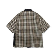 Patchwork Short-Sleeve V-Neck Kimono Jacket