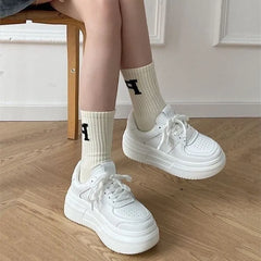 Platform Plain Lace Up Sneakers