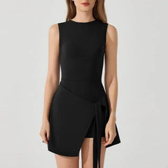 Sleeveless Tie-Front Sports Romper