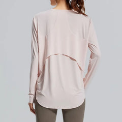 Long-Sleeve Crew Neck Plain Sports T-Shirt