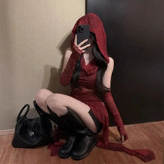 Cowl Neck Asymmetrical Ruffle Trim Hooded Tank Top With Arm Sleeves