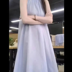 Sleeveless Plain Midi A-Line Dress