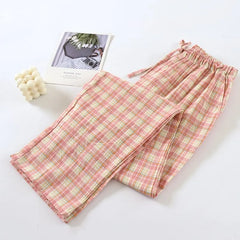 Drawstring Waist Plaid Lounge Pants