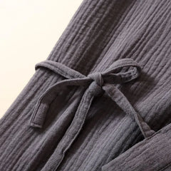 Couple Matching V-Neck Plain Sashed Kimono Robe (Various Designs)