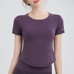 Short-Sleeve Crew Neck Back Pocketed Sport T-Shirt