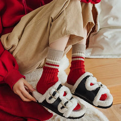 Set of 2 Pairs: Striped Ribbed Socks