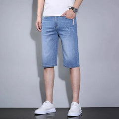 Mid Rise Washed Denim Shorts