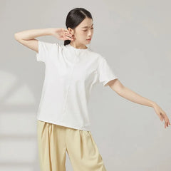 Short-Sleeve Crew Neck Plain Dance T-Shirt