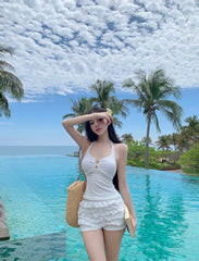 Set: Plain Tankini Top + Bottom