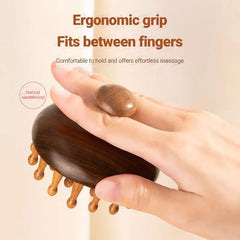 Wooden Head Scalp Massager / Nose Scraping Tool / Hair Comb (Various Designs)