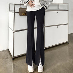 Maternity High Waist Plain Flared Pants