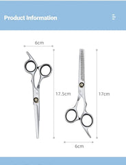 Stainless Steel Hair Scissors (Various Designs) / Hair Comb / Cleaning Cloth / Set