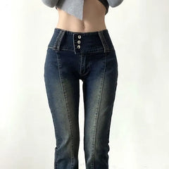 High Waist Skinny-Fit Bootcut Jeans