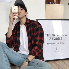 Long-Sleeve Plaid Shirt