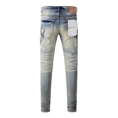 High Waist Washed Distressed Slim Fit Jeans