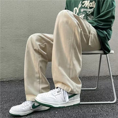 Low Rise Plain Straight Leg Cargo Pants