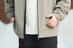 Plus Size Hooded Two Tone Zip Jacket