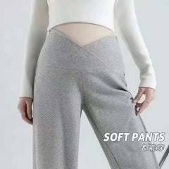 Mid Rise Plain Wide Leg Pants