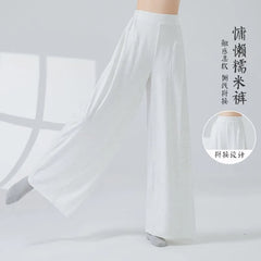 High Waist Plain Wide Leg Dance Pants