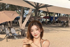 Set: Halter Striped Bikini Top + Bottom + Underbust Plain Tank Top