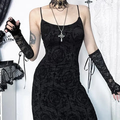 Spaghetti Strap Lace Maxi A-Line Dress