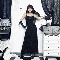 Spaghetti Strap Lace Maxi A-Line Dress