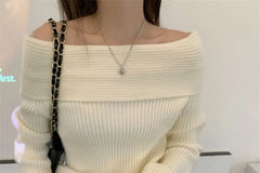 Off-Shoulder Ribbed Sweater