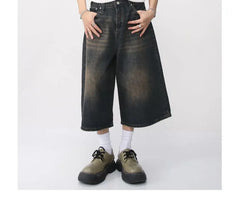 Washed Denim Jorts