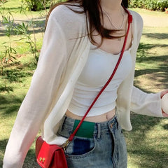 V-Neck Plain Cardigan