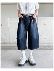 Mid Waist Barrel Leg Jorts