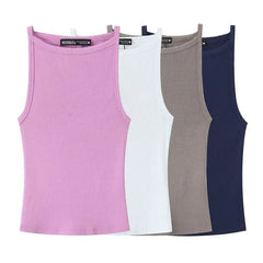 Sleeveless Plain Knit Mini Bodycon Dress