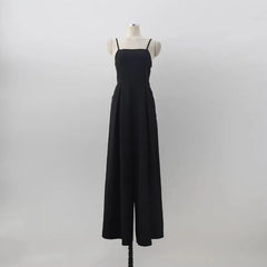 Spaghetti Strap Plain Wide Leg Jumpsuit