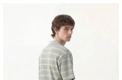 Striped Mock Two-Piece Polo T-Shirt
