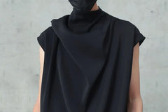 Sleeveless Draped Plain Top