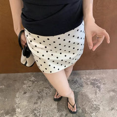 High Waist Polka Dot Mini Pencil Skirt