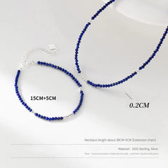 925 Sterling Silver Faux Gemstone Choker / Bracelet