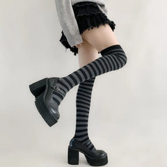Striped Over The Knee Socks