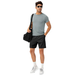 Short-Sleeve Crewneck Plain Sports Top