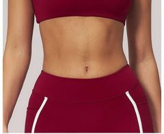 Plain Mock Two Piece Sport Bra Top