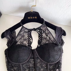 Sleeveless Lace Crop Bustier Top