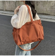 Plain Nylon Crossbody Tote Bag