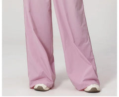 Elastic Waist Plain Wide Leg Sweatpants