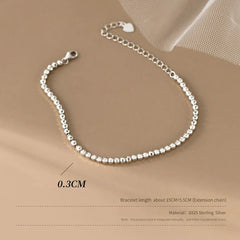 925 Sterling Silver Beaded Bracelet