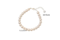 999 Silver Faux Pearl Bracelet