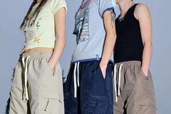 Couple Matching Drawstring Waist Plain Sweatshorts