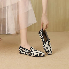 Square Toe Knit Flats
