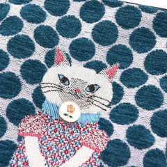 Parlor Suzurando Cat Jacquard Mini Crossbody Bag Blue